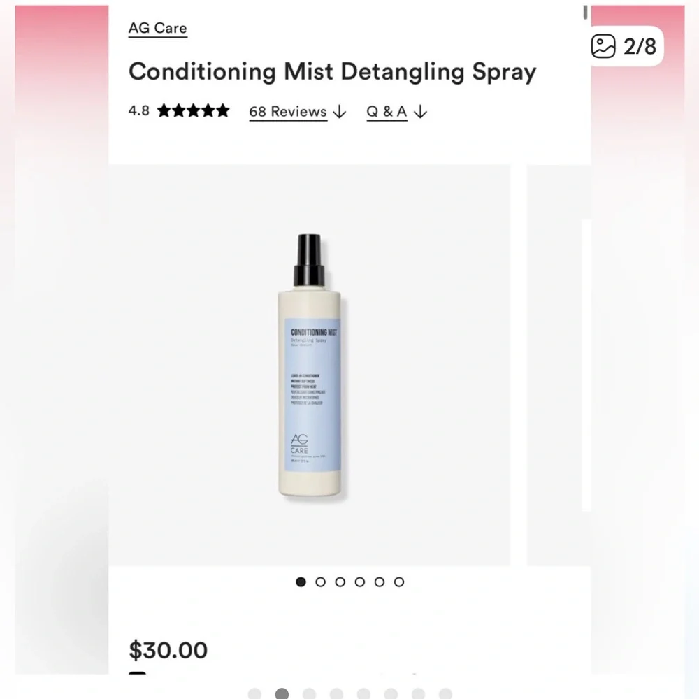AG Care Advanced Goodness   Conditioning Mist Detangling Spray 12oz NEW